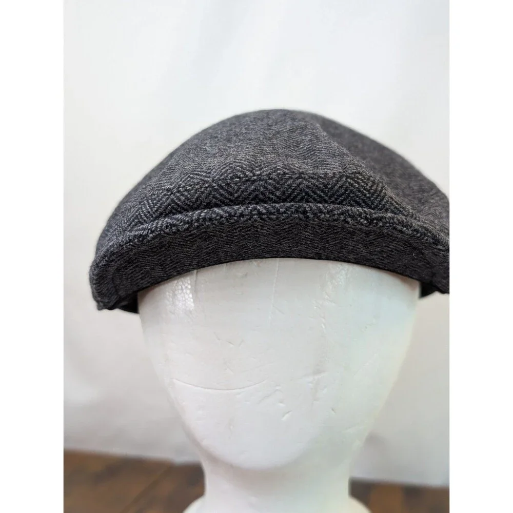 Voboom Headwear Herringbone Wool Blend Newsboy Flat Cap Hat 57cm